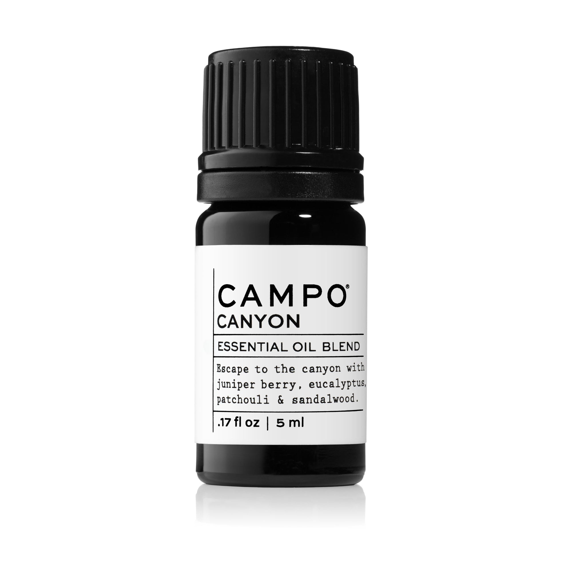 Campo Beauty 15 ml Escape to the canyon with this 100% pure essential oil blend of juniper berry, patchouli, eucalyptus radiata, and sandalwood.