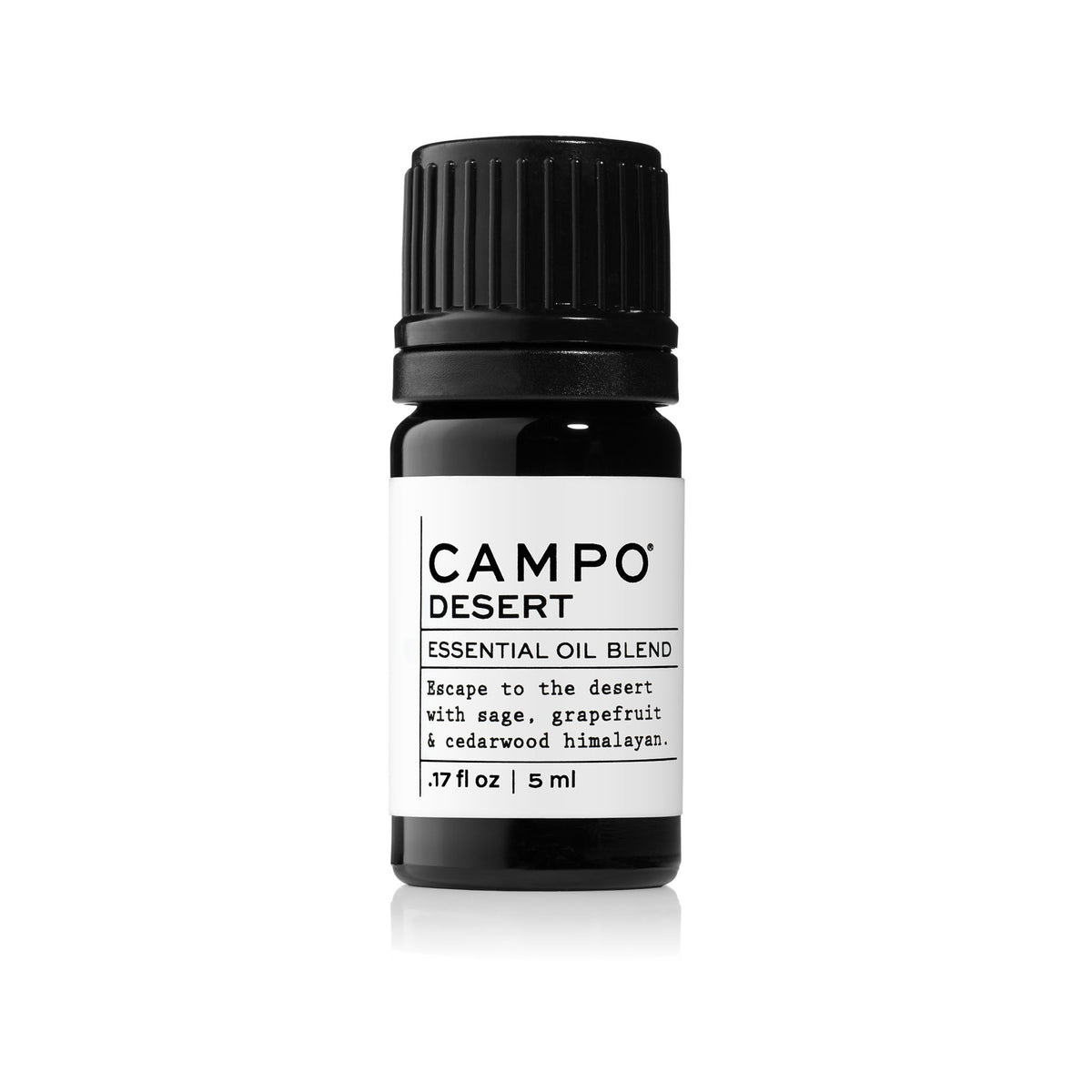 Campo Beauty DESERT Blend 5 ml Essential Oil. Escape to the desert with this 100% pure essential oil blend of grapefruit, sage, cedarwood texas, and cedarwood himalayan.