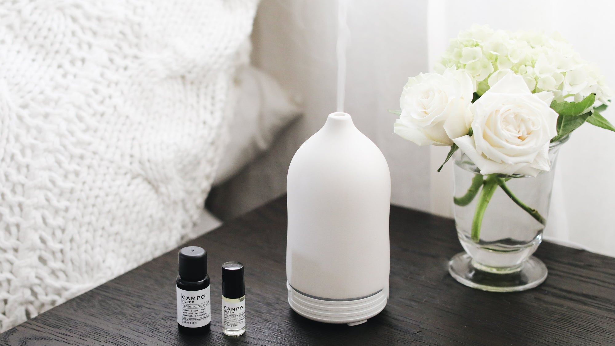 CAMPO White Diffuser with Sleep Pure Essential Oil 