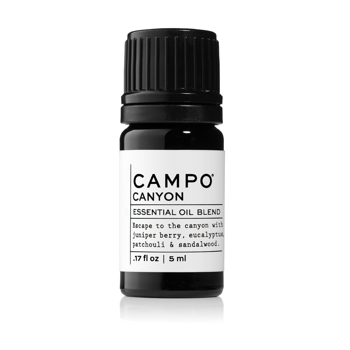 Campo Beauty 5 ml Escape to the canyon with this 100% pure essential oil blend of juniper berry, patchouli, eucalyptus radiata, and sandalwood.