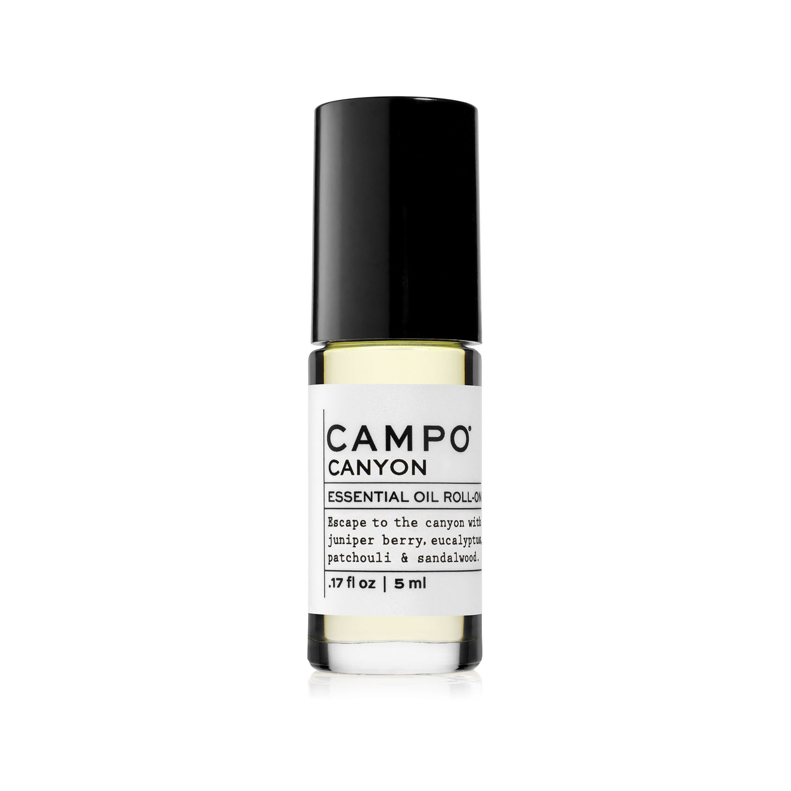 WOODS Beauty Essential Oil CANYON Roll-On in 5 ml. Escape to the canyon with this 100% pure essential oil blend of juniper berry, patchouli, eucalyptus radiate, and sandalwood. Inspired by hikes through rustling eucalyptus, juniper berry & patchouli-filled mountains.